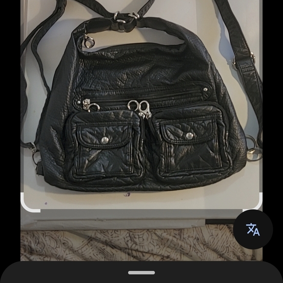 Handbags - Faux Crushed Leather Women's 3-way. Bag.Crossbody.Backpack